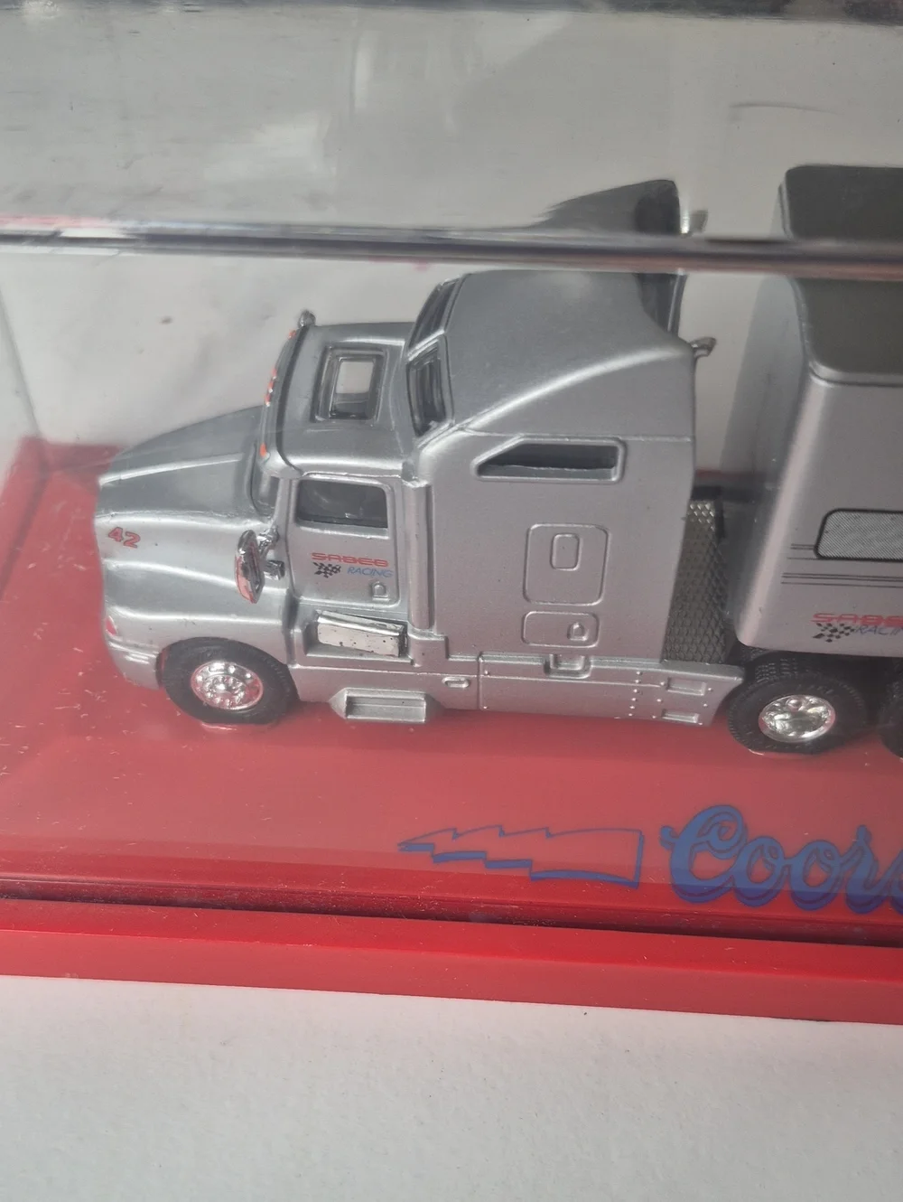 Silver & Blue Racing Hauler Toy Truck